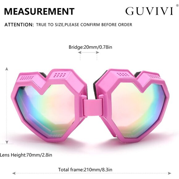 Heart Shaped Sunglasses Fashion Oversize Love Eyewear for Women Men - Picture 4 of 9